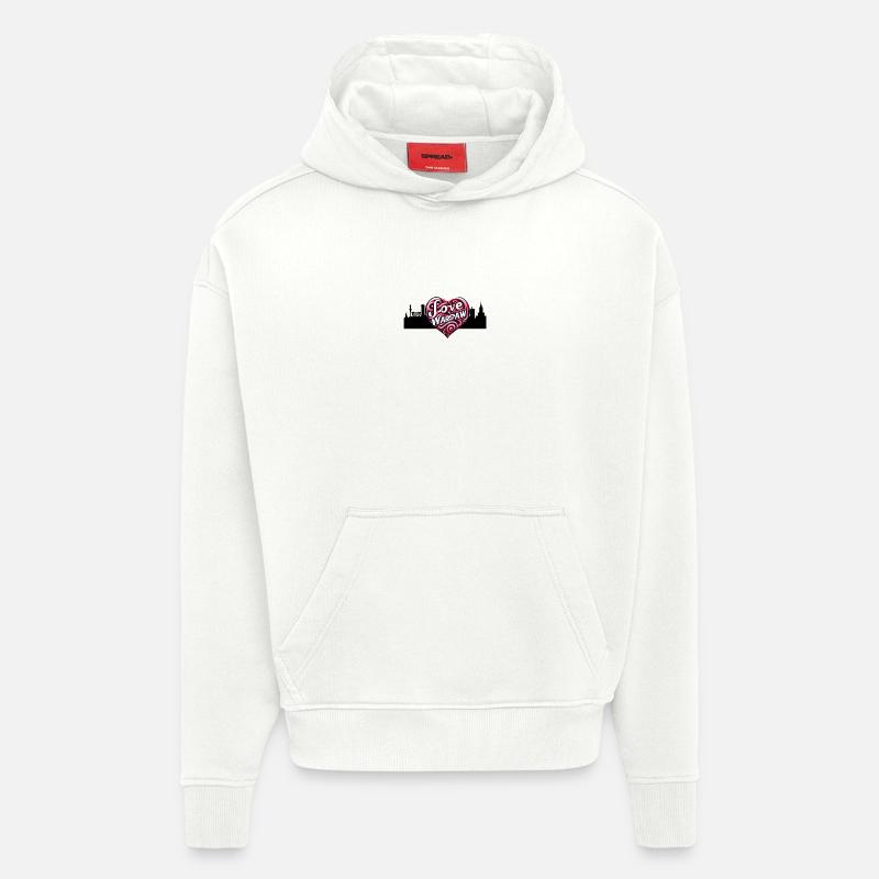 Varsovie, j’adore Varsovie - Sweat à capuche bio épais oversize fabriqué en UE - OFF WHITE