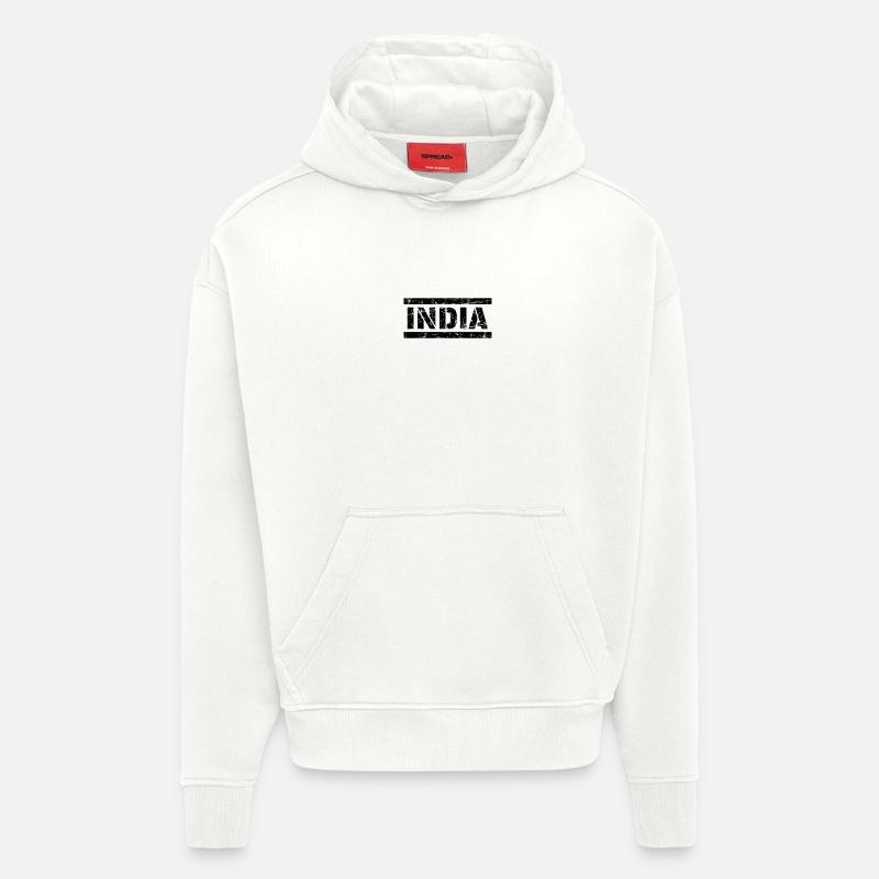 Inde - Sweat à capuche bio épais oversize fabriqué en UE - OFF WHITE