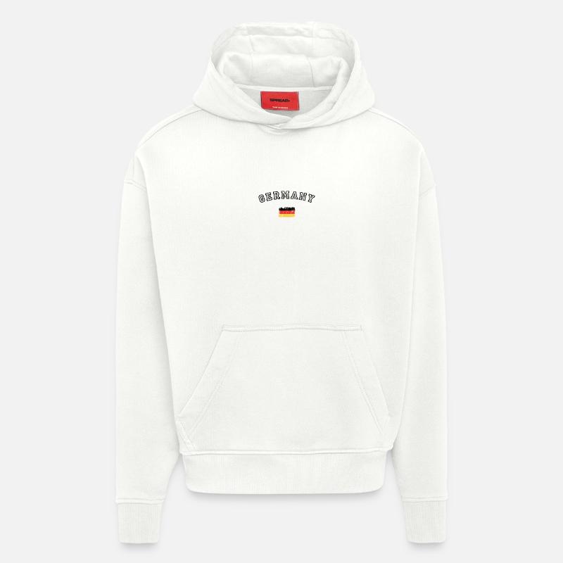 Drapeau allemand à rayures Pop Art - Sweat à capuche bio épais oversize fabriqué en UE - OFF WHITE