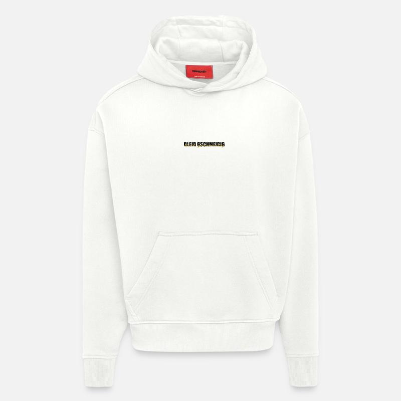 bleib gschmeidig - bleib relax, chillen, dialecte - Sweat à capuche bio épais oversize fabriqué en UE - OFF WHITE