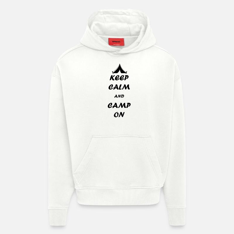 Camping camping-car caravane aventure - Sweat à capuche bio épais oversize fabriqué en UE - OFF WHITE