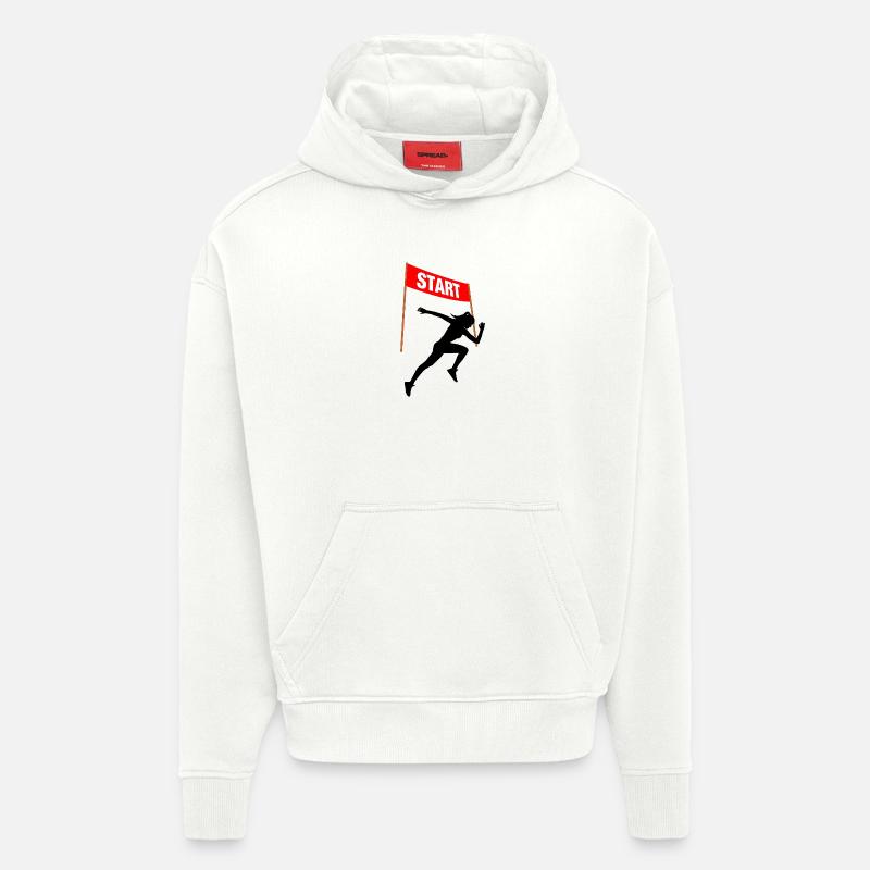 Weiblicher Start der Läuferin – Renngeist - Hoodie- made by SPREAD  - OFF WHITE