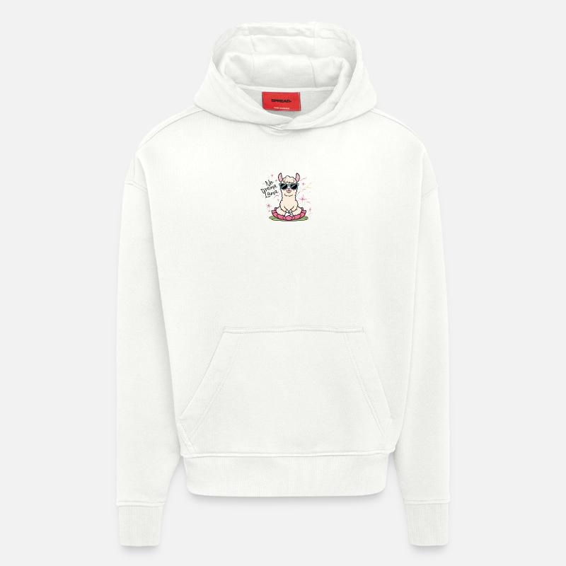 Pas de drame Lama - Sweat à capuche bio épais oversize fabriqué en UE - OFF WHITE