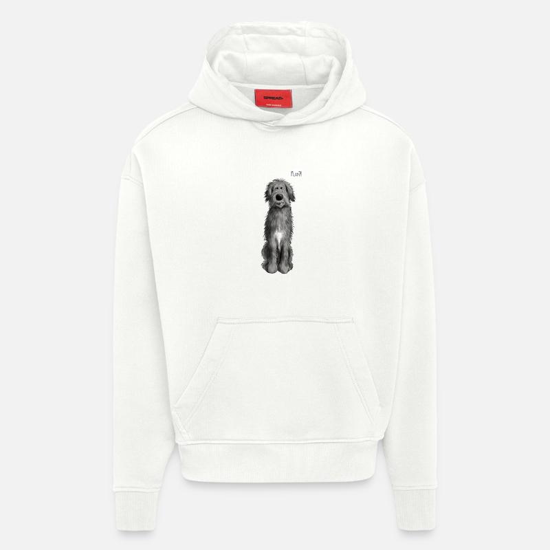 Irischer Wolfshund Play - Hoodie- made by SPREAD  - OFF WHITE