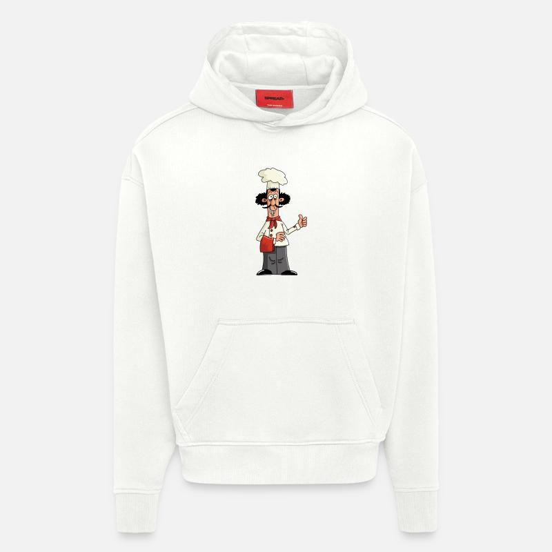 Chef cuisinier - Sweat à capuche bio épais oversize fabriqué en UE - OFF WHITE