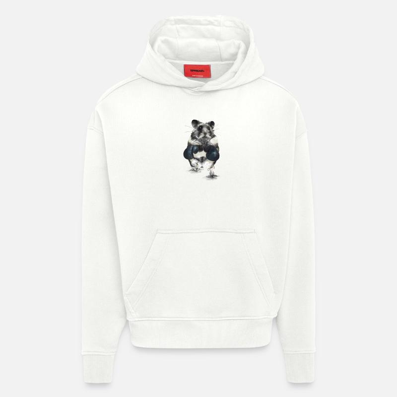 Kampfgeist Hamster im Boxring - Hoodie- made by SPREAD  - OFF WHITE