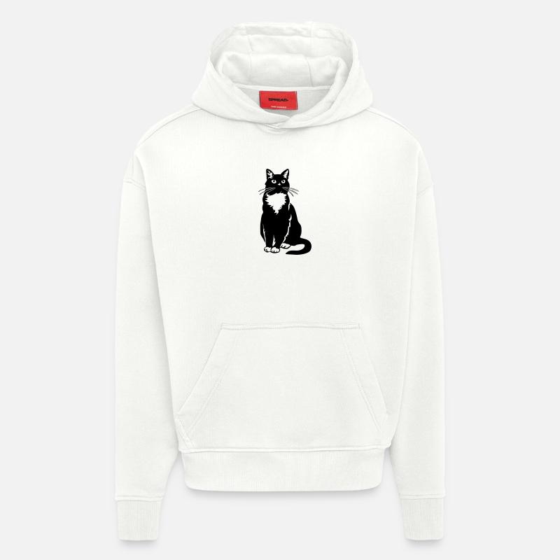 Smoking Chat - Sweat à capuche bio épais oversize fabriqué en UE - OFF WHITE