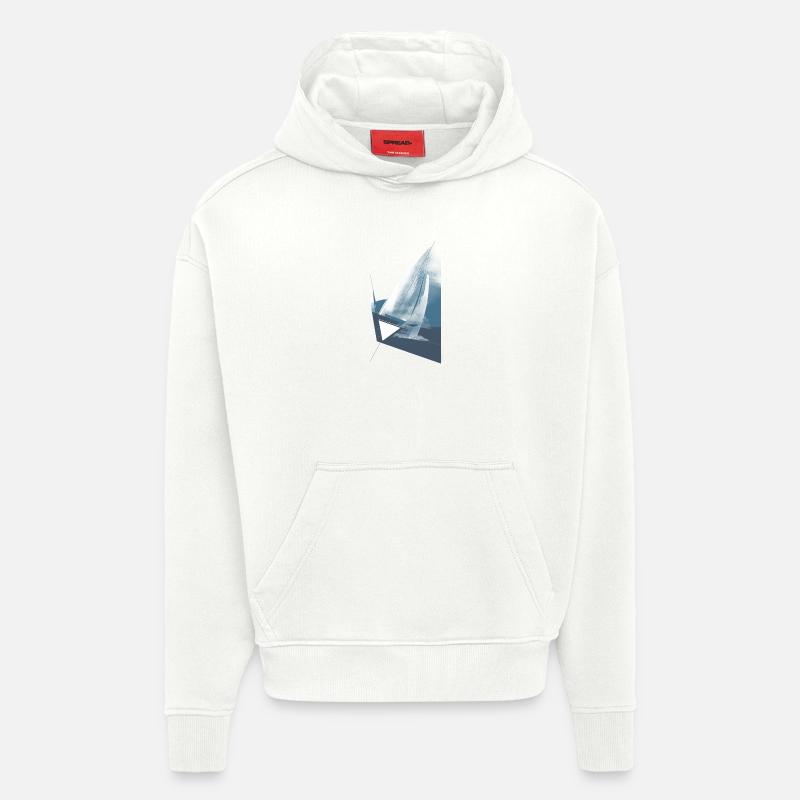 Carillon éolien en haute mer - Sweat à capuche bio épais oversize fabriqué en UE - OFF WHITE