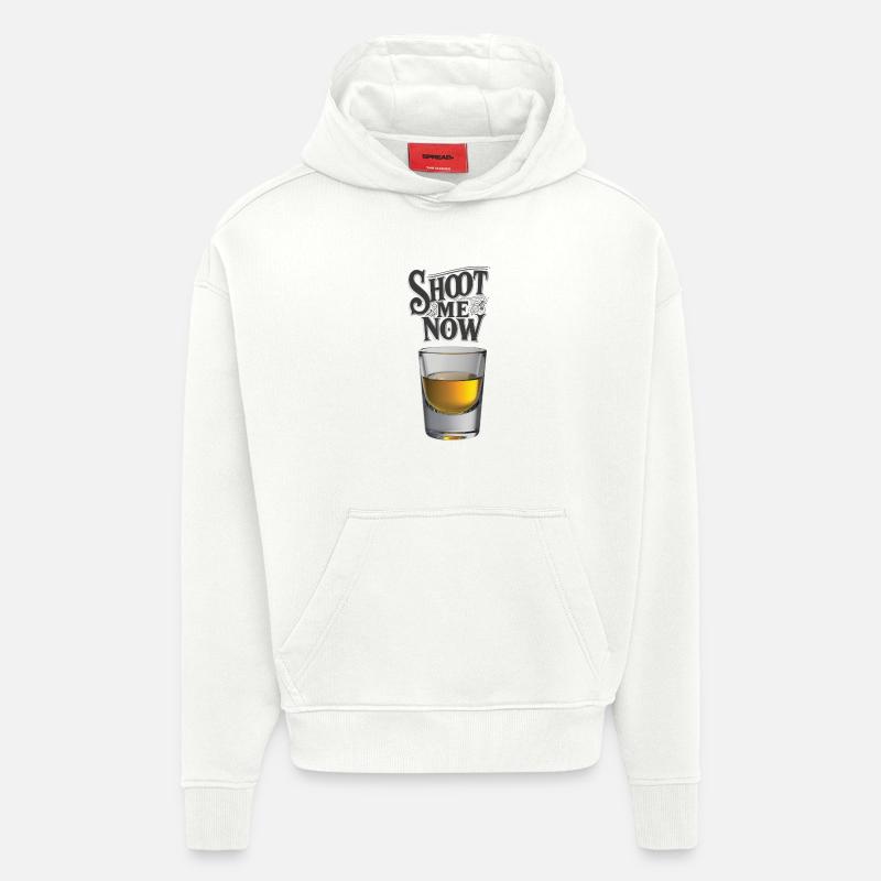 SHOOT ME NOW - let's talk - Sweat à capuche bio épais oversize fabriqué en UE - OFF WHITE