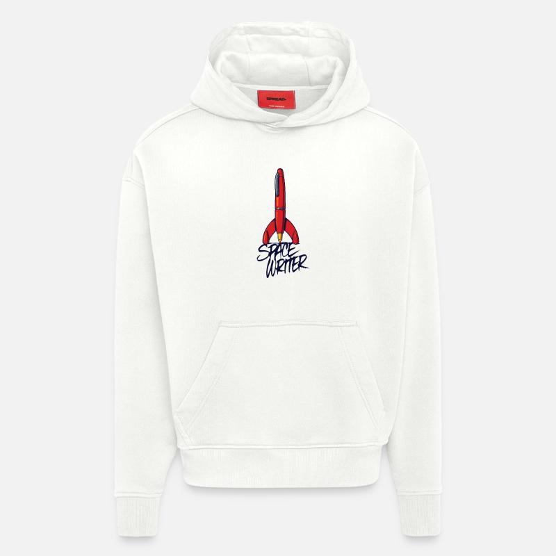 SPACE WRITER - let's talk - Sweat à capuche bio épais oversize fabriqué en UE - OFF WHITE