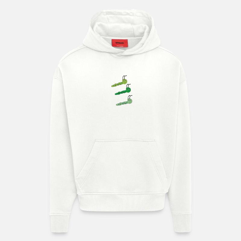 Chenilles en triplé - Sweat à capuche bio épais oversize fabriqué en UE - OFF WHITE