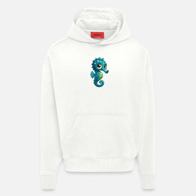 Hippocampe - Sweat à capuche bio épais oversize fabriqué en UE - OFF WHITE