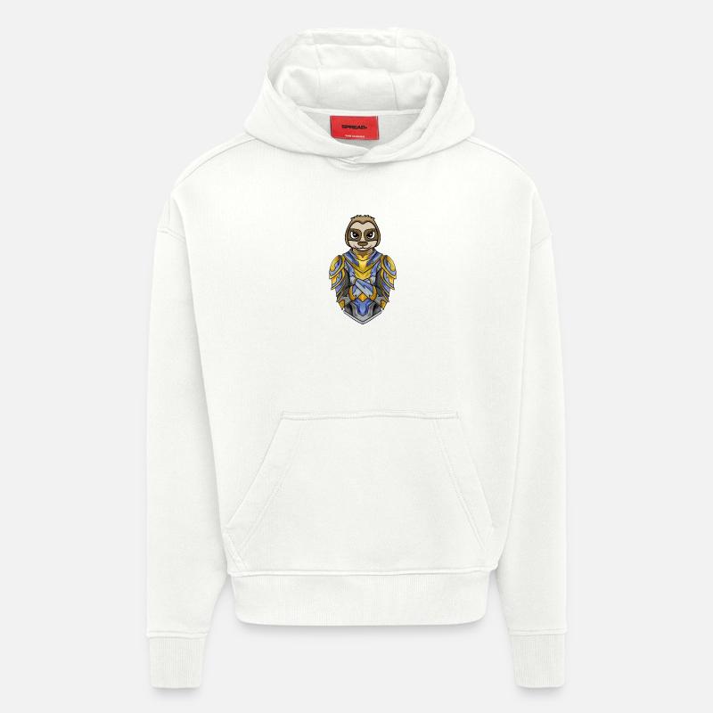 Knight Sloth cool - Sweat à capuche bio épais oversize fabriqué en UE - OFF WHITE