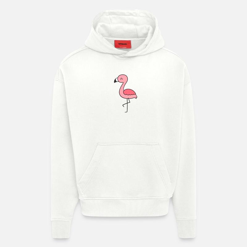 Flamant - Sweat à capuche bio épais oversize fabriqué en UE - OFF WHITE