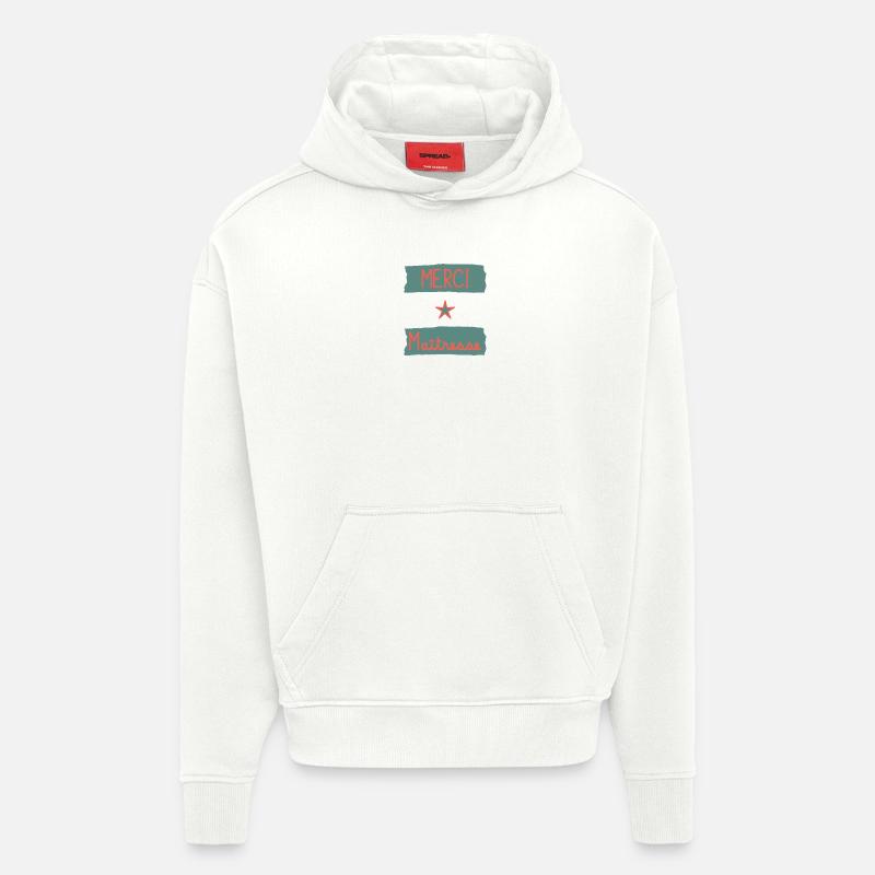 MAÎTRESSE. MERCI. MERCI MAÎTRESSE - Sweat à capuche bio épais oversize fabriqué en UE - OFF WHITE