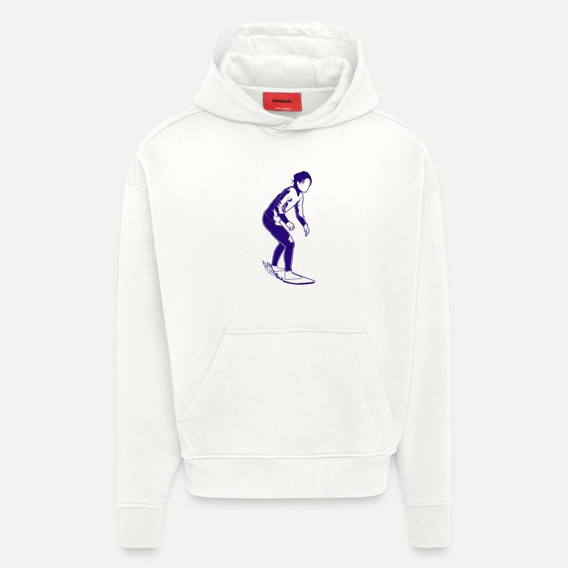 Surfeur - Sweat à capuche bio épais oversize fabriqué en UE - OFF WHITE