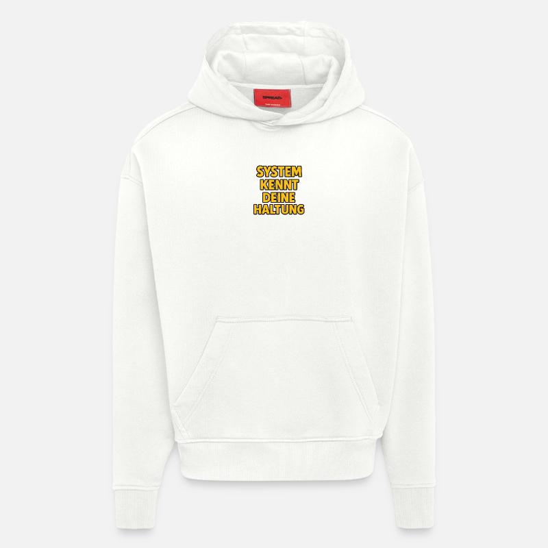 Le système connaît votre attitude - Sweat à capuche bio épais oversize fabriqué en UE - OFF WHITE