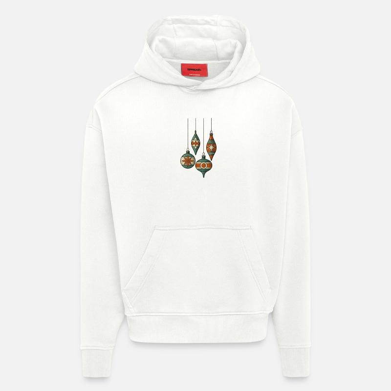 Julekuler - God jul - Heavyweight Oversized Organic hettegenser produsert i EU - OFF WHITE
