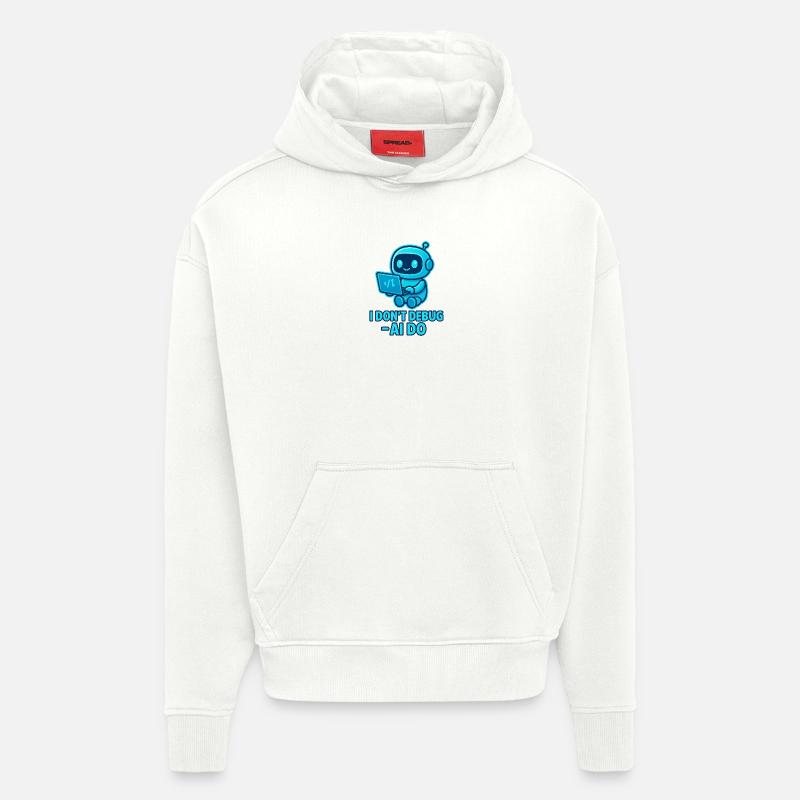 AI Debug: AI takes over debugging - Hoodie- made by SPREAD  - OFF WHITE