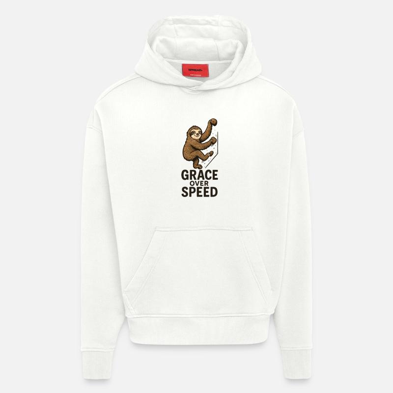 Bouldern Motivation – Grace Over Speed Geschenk - Hoodie- made by SPREAD  - OFF WHITE