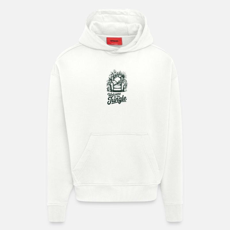 Passionné de Cluttercore - Sweat à capuche bio épais oversize fabriqué en UE - OFF WHITE