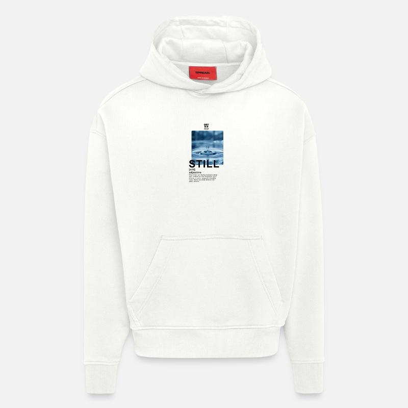 Eau calme - Sweat à capuche bio épais oversize fabriqué en UE - OFF WHITE
