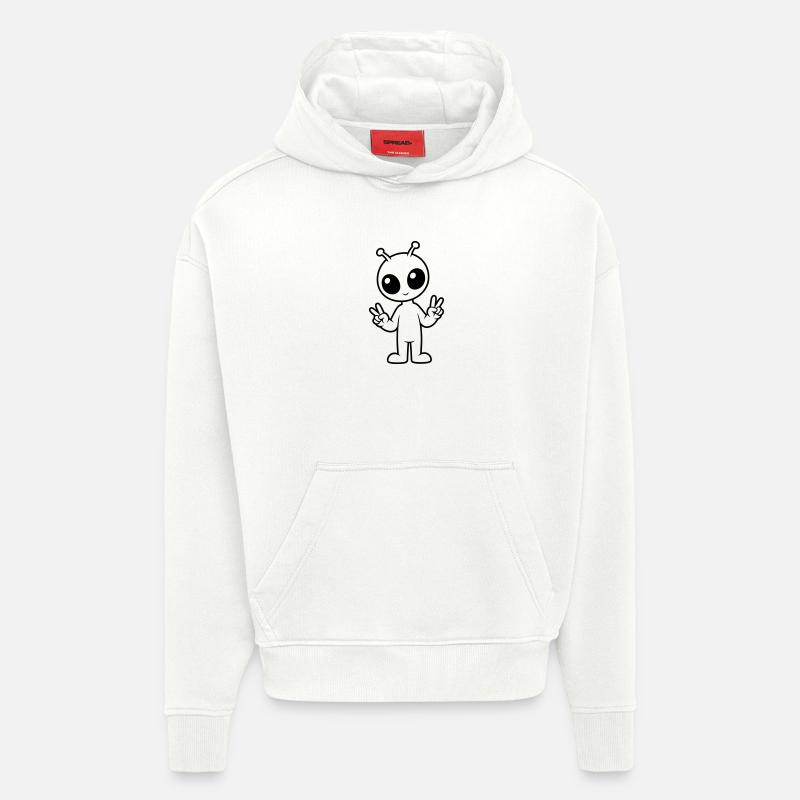 Alien Peace - Hoodie- made by SPREAD  - OFF WHITE