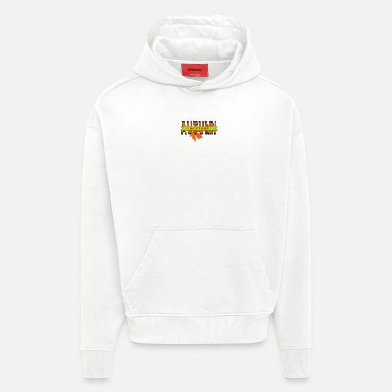 Automne Feuille Arrivée Design Graphique - Sweat à capuche bio épais oversize fabriqué en UE - OFF WHITE
