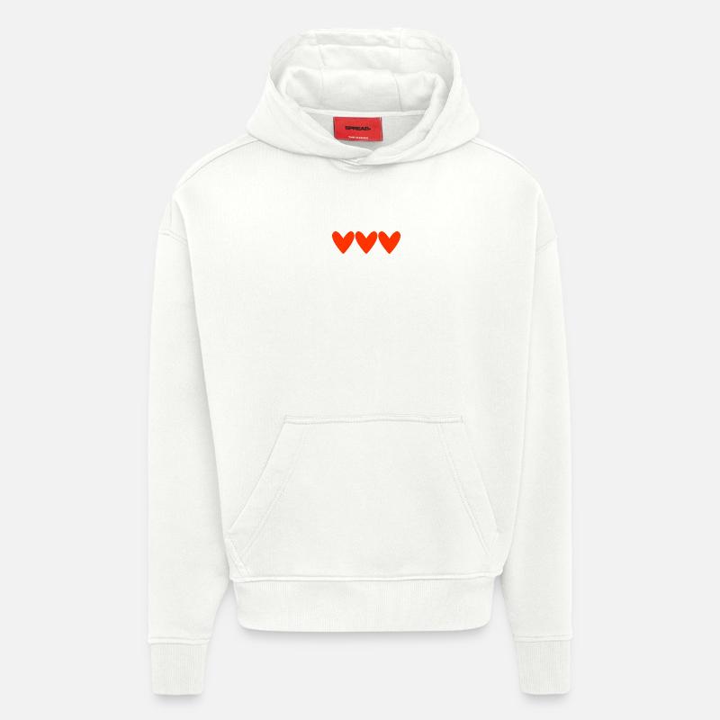 Gestapelte Herzen im roten Illustrationsstil - Hoodie- made by SPREAD - OFF WHITE