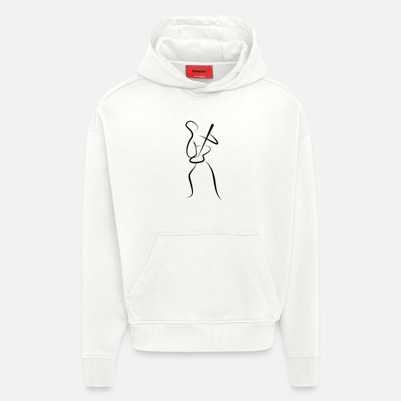 guitariste - Sweat à capuche bio épais oversize fabriqué en UE - OFF WHITE