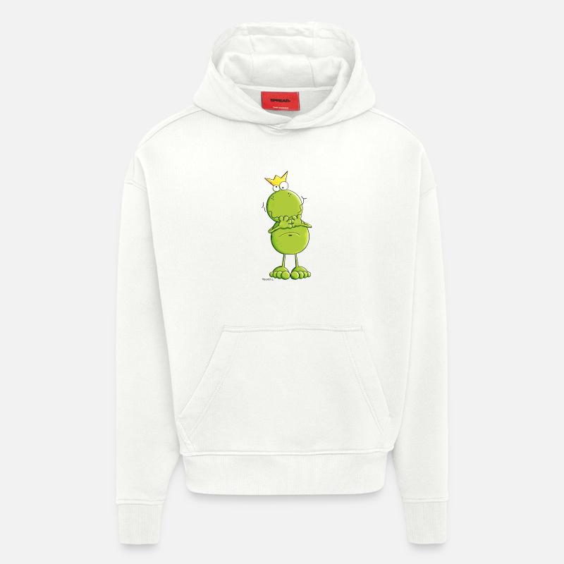 Frosch mit Krone - Hoodie- made by SPREAD - OFF WHITE