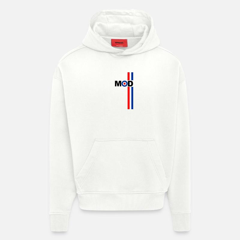 MOD TARGET RSF STRIPES CONCEPTION - Sweat à capuche bio épais oversize fabriqué en UE - OFF WHITE