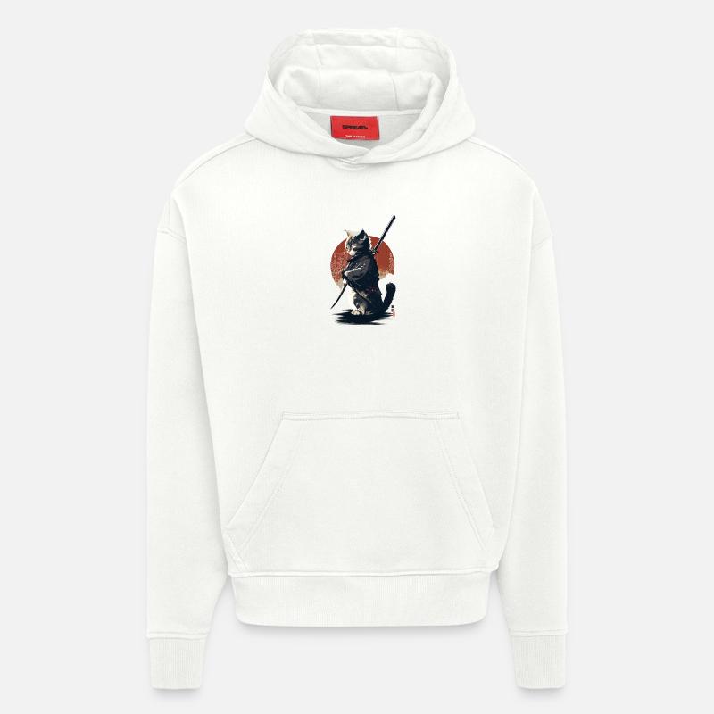 Kawaii Neko Samurai : Katzen-Samurai - Hoodie- made by SPREAD  - OFF WHITE