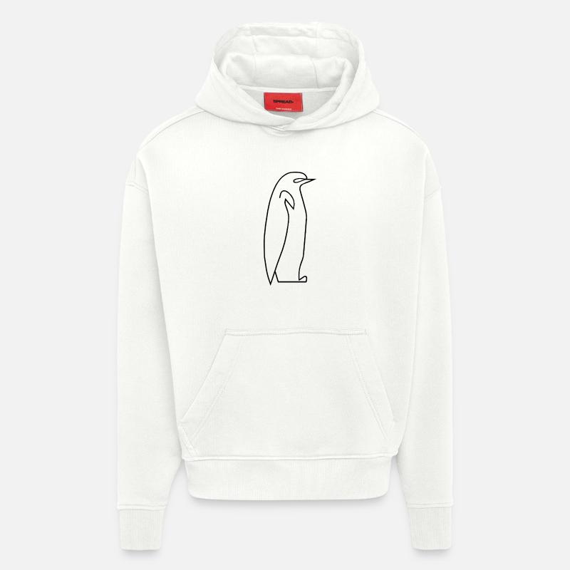 Pingouin - Sweat à capuche bio épais oversize fabriqué en UE - OFF WHITE