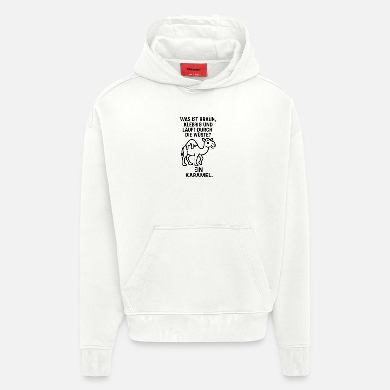 karamel karamell kamel wüste kinder witz - Hoodie- made by SPREAD  - OFF WHITE