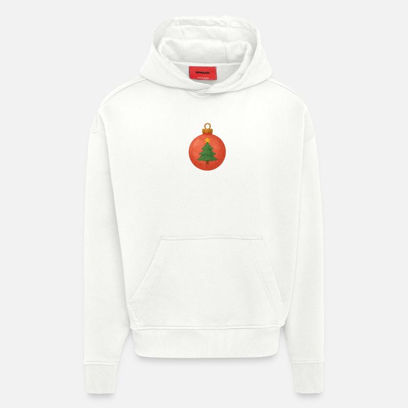 Weihnachtskugel mit Tannenbaum - Hoodie- made by SPREAD  - OFF WHITE