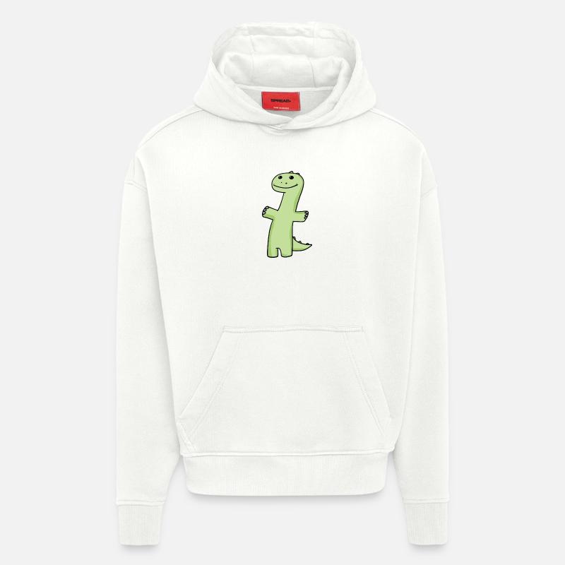 Vert dinosaure - Sweat à capuche bio épais oversize fabriqué en UE - OFF WHITE