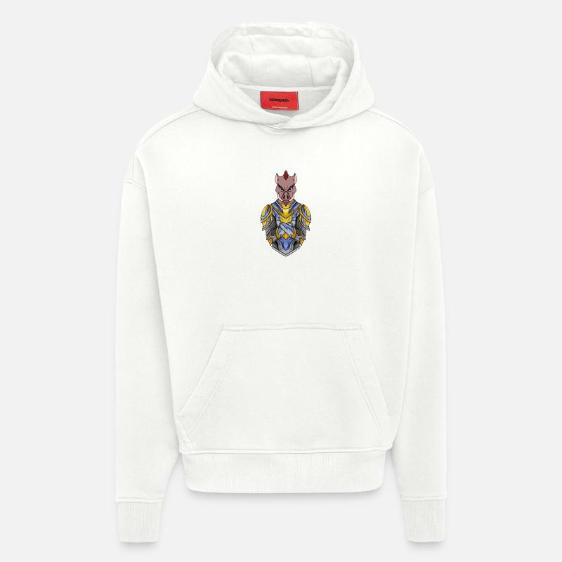 Ritter Wildschein cochon cool - Sweat à capuche bio épais oversize fabriqué en UE - OFF WHITE