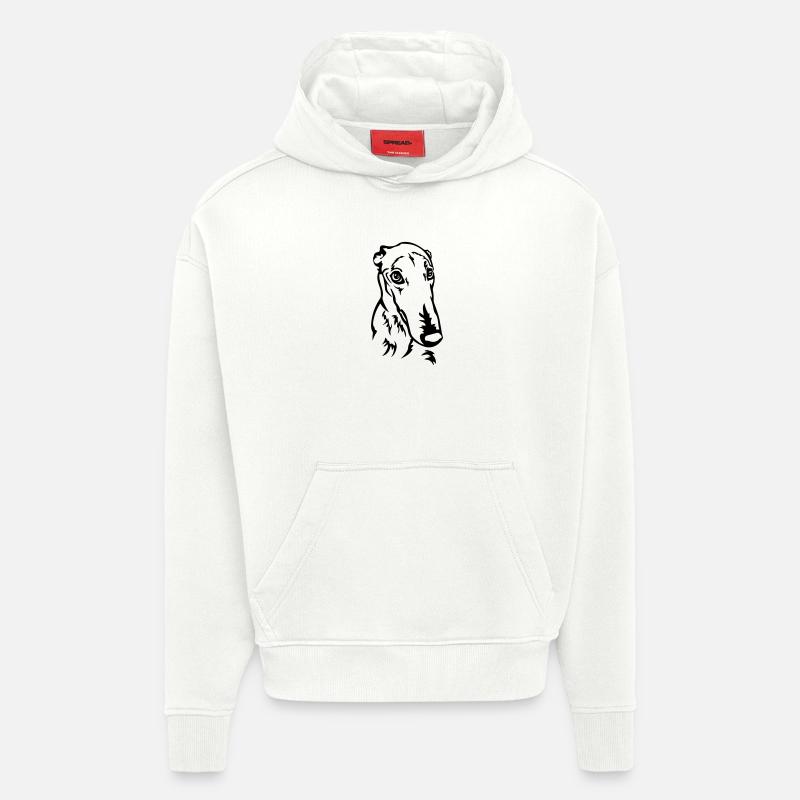 Greyhound Kopf - Hoodie- made by SPREAD  - OFF WHITE