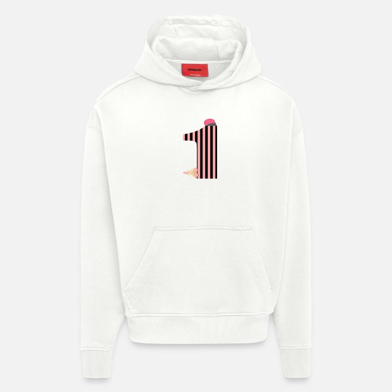 NUMÉRO 1 - CRAYONS NUMÉRO UN - Sweat à capuche bio épais oversize fabriqué en UE - OFF WHITE