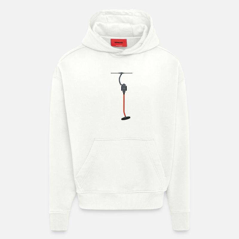 Téléski à boutons - Sweat à capuche bio épais oversize fabriqué en UE - OFF WHITE