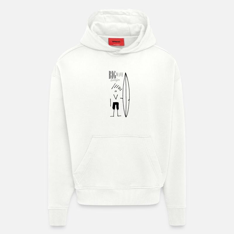 Big Wave Surfer - Sweat à capuche bio épais oversize fabriqué en UE - OFF WHITE
