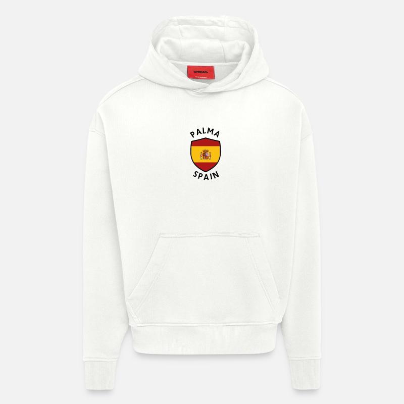 Drapeau du Bouclier d’Espagne de Palma - Sweat à capuche bio épais oversize fabriqué en UE - OFF WHITE
