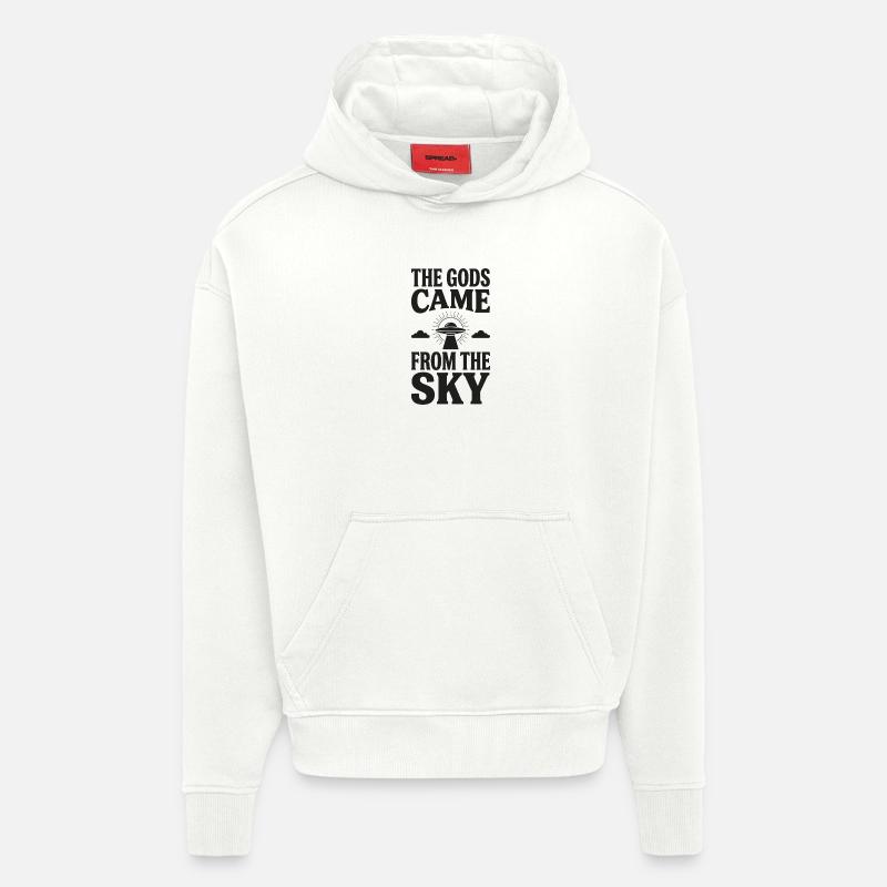 Dieux du ciel - Sweat à capuche bio épais oversize fabriqué en UE - OFF WHITE