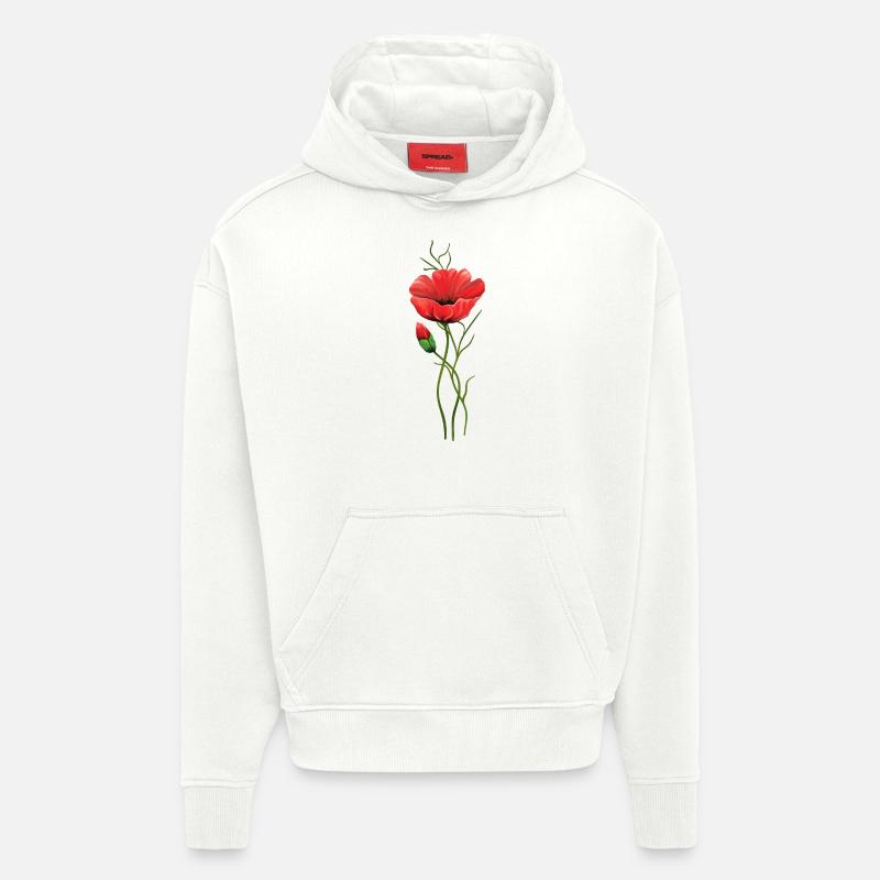 Fleur - Sweat à capuche bio épais oversize fabriqué en UE - OFF WHITE