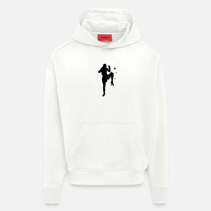 boxe - Sweat à capuche bio épais oversize fabriqué en UE - OFF WHITE