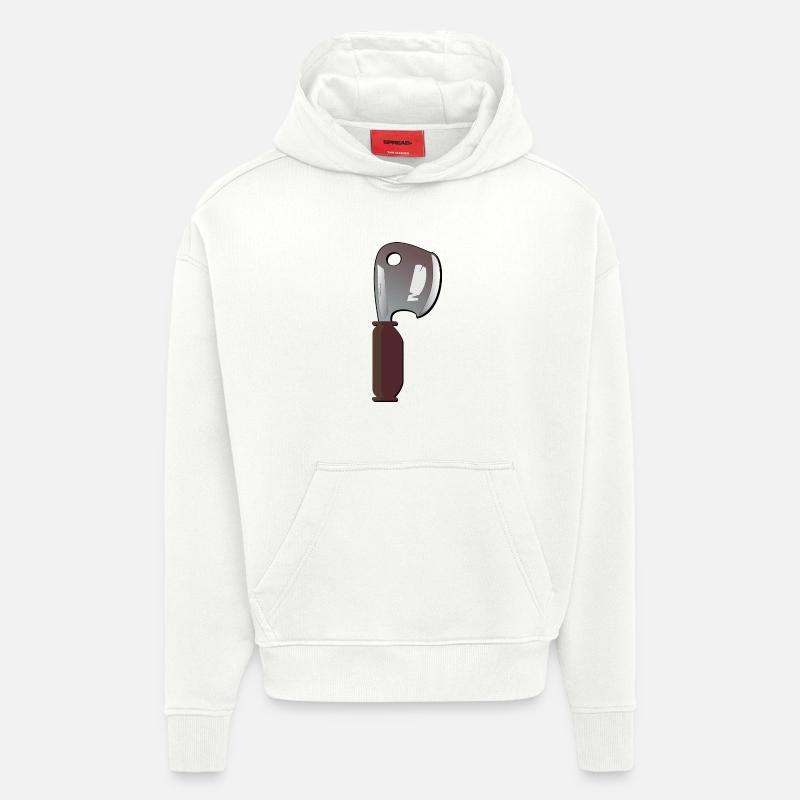 Hackbeil COUTEAU DE CUISINE CUISINE CUISINE - Sweat à capuche bio épais oversize fabriqué en UE - OFF WHITE