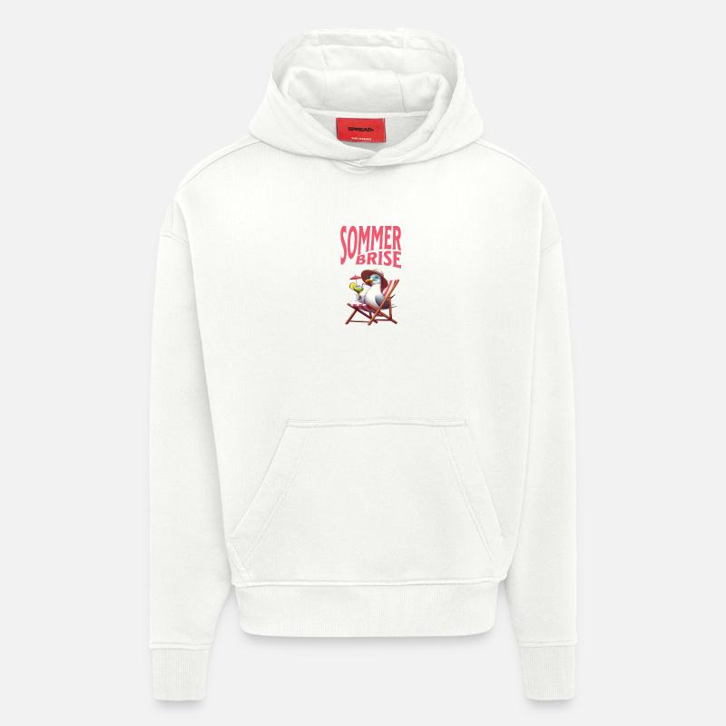 Sommerbrise - Möwe mit einem Cocktail  - Hoodie- made by SPREAD  - OFF WHITE