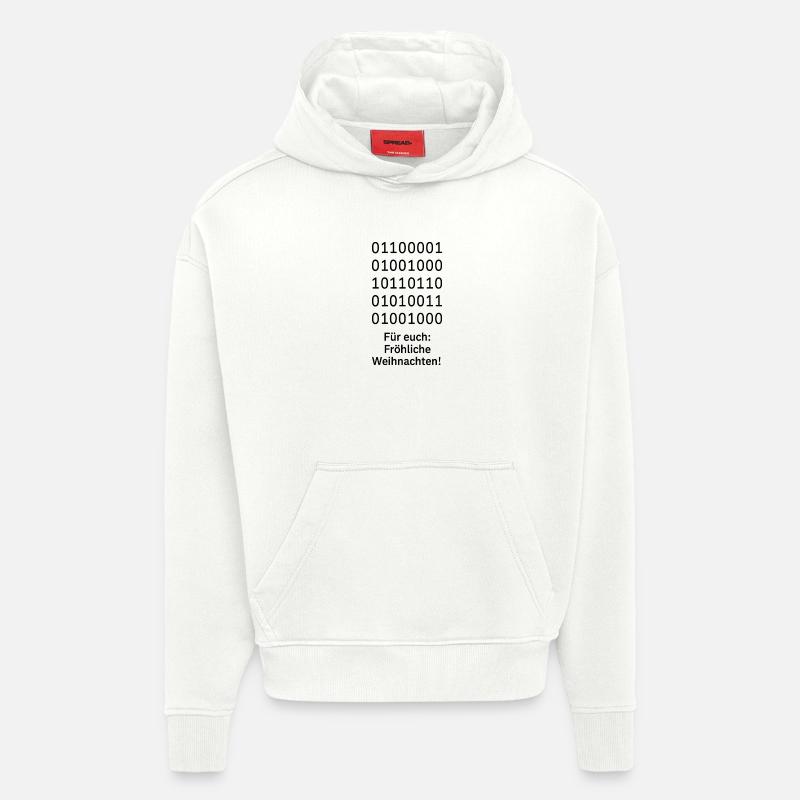 Binary Code Weihnachtszauber - Hoodie- made by SPREAD  - OFF WHITE