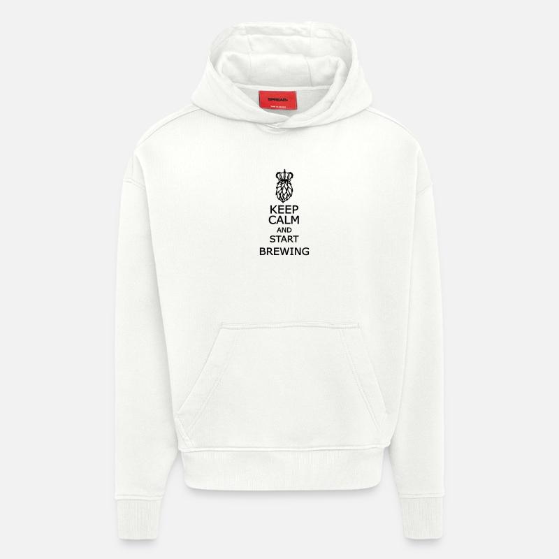 Reste calme et commence à infuser - Sweat à capuche bio épais oversize fabriqué en UE - OFF WHITE